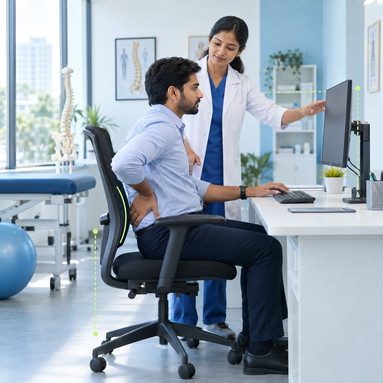 Posture assessment for sitting-related back pain
