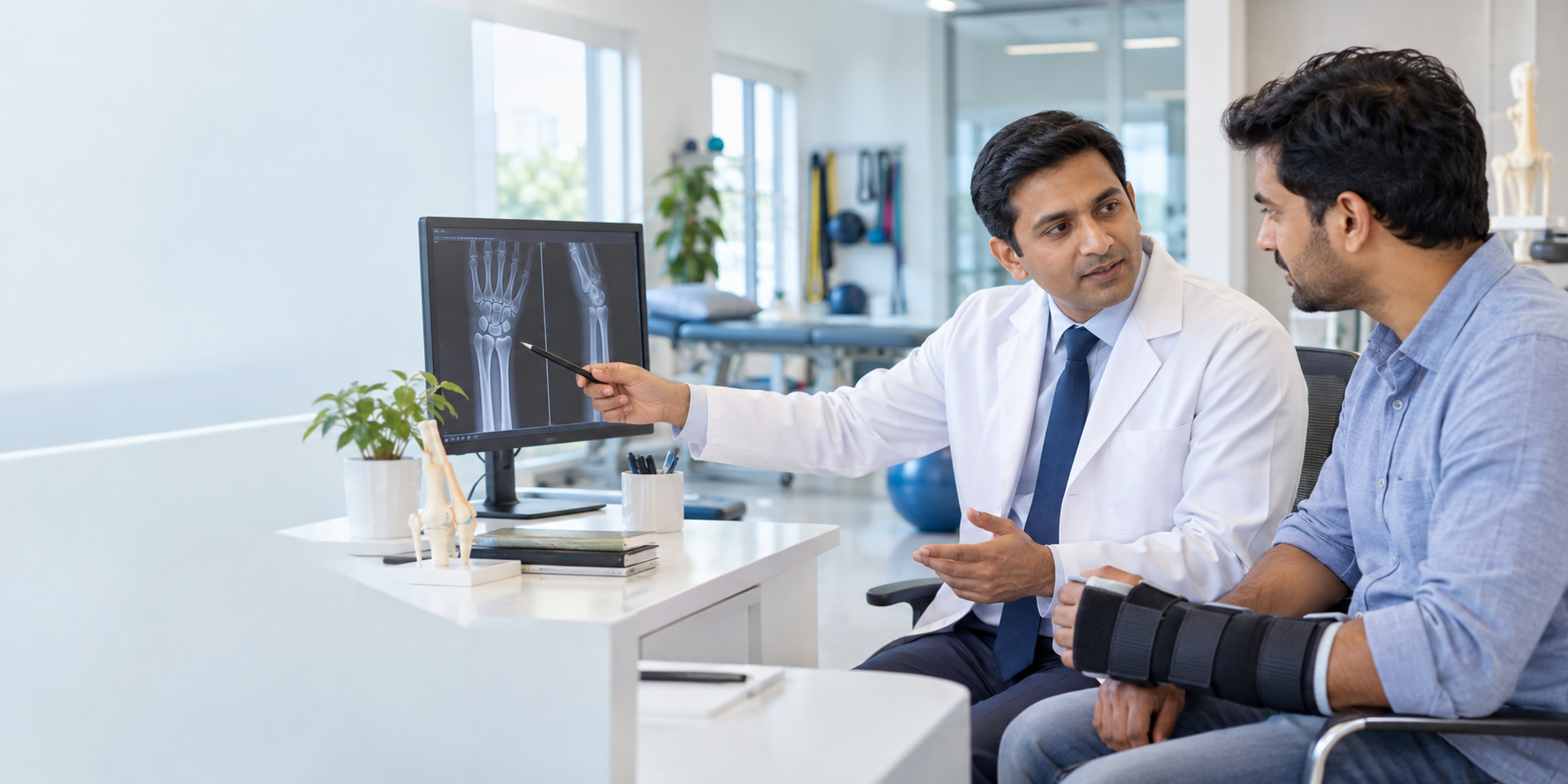 Fracture treatment consultation with digital X-ray review